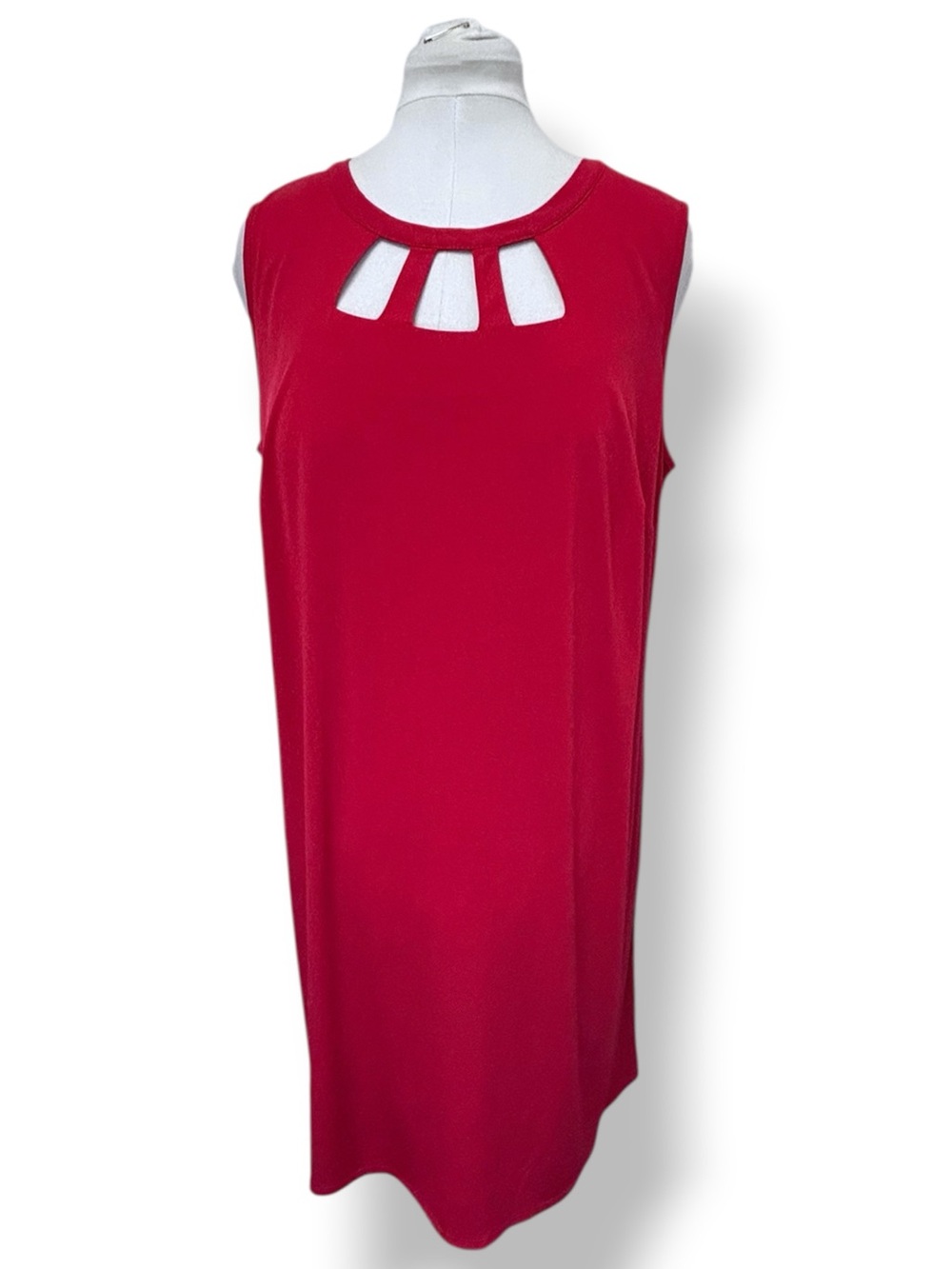 AGB Women’s Plus Sleeveless Mini Shift Dress Cutout Neckline Cocktail Party Red